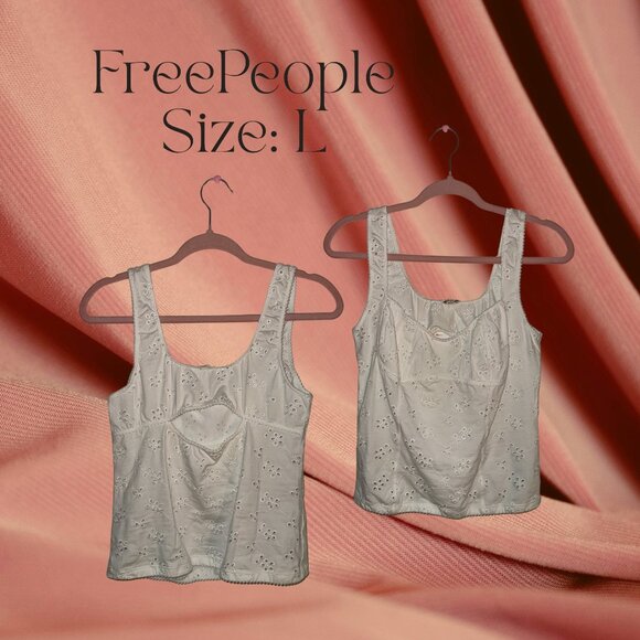 Free People Eyelet Corset Tank Top | Size L - Picture 1 of 1